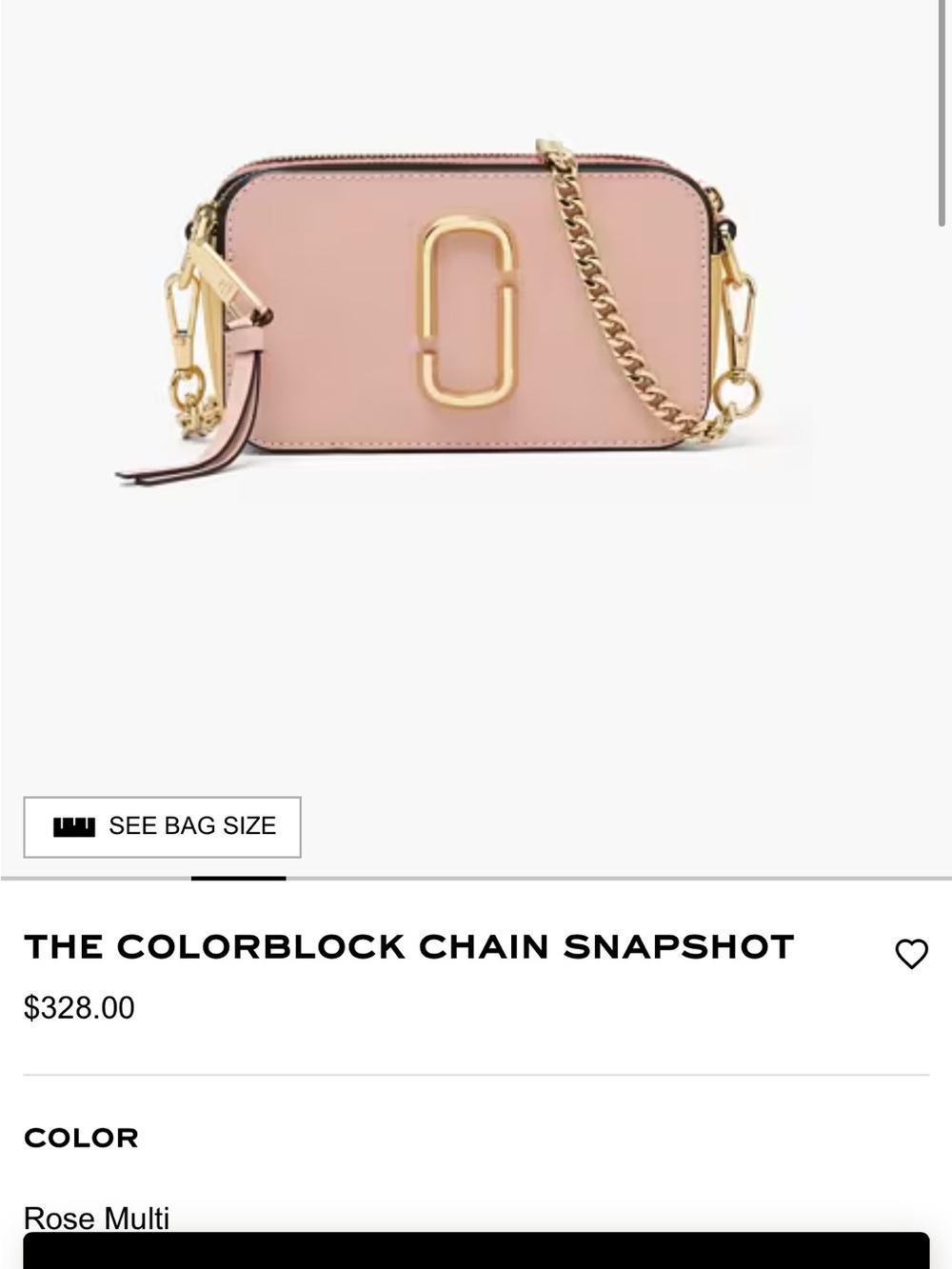 Marc Jacobs Pink Leather Chain-Trim Crossbody